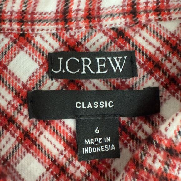 J. Crew 2023 Classic-fit Flannel Shirt Tartan Plaid Women's Size 6 - Picture 3 of 8